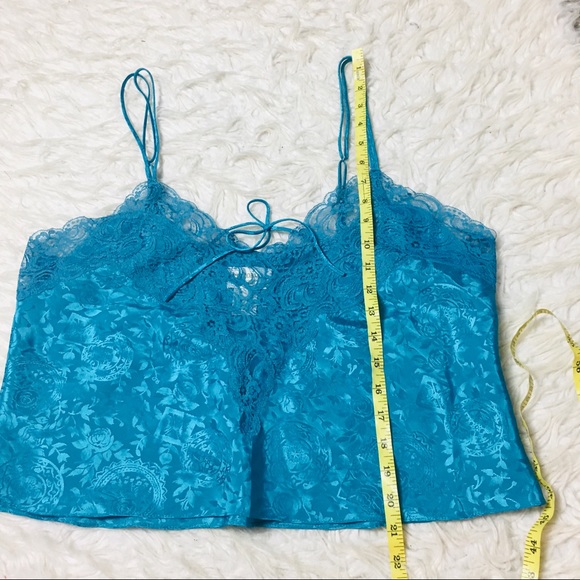 Victoria’s Secret Cami Tank Top Nightgown Lace turquoiseFloral Size Large - Picture 12 of 13